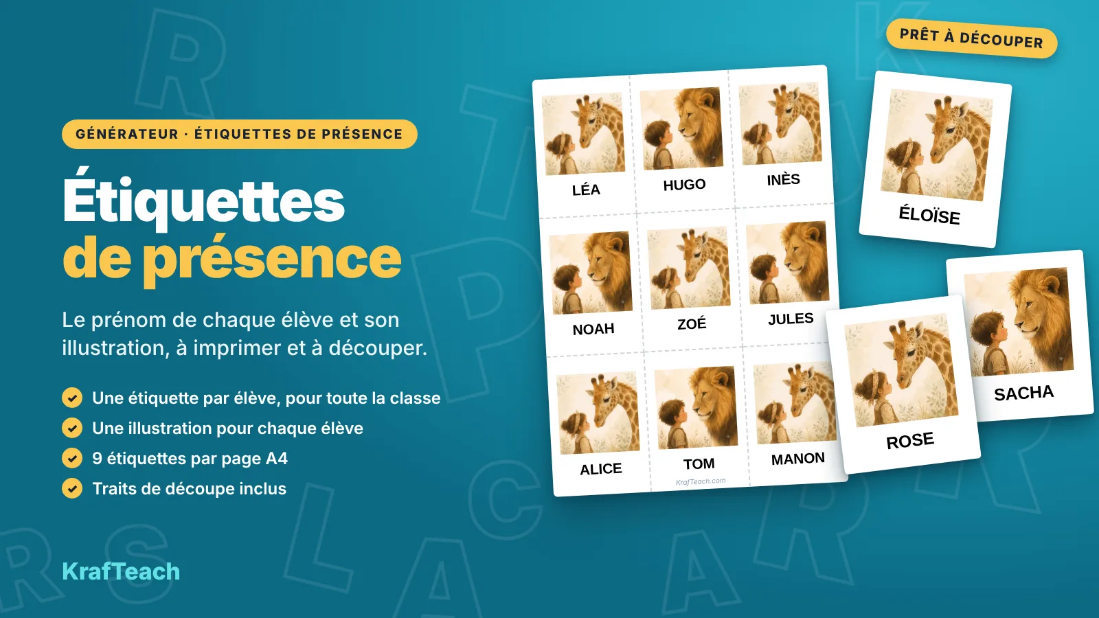 Etiquettes de présence