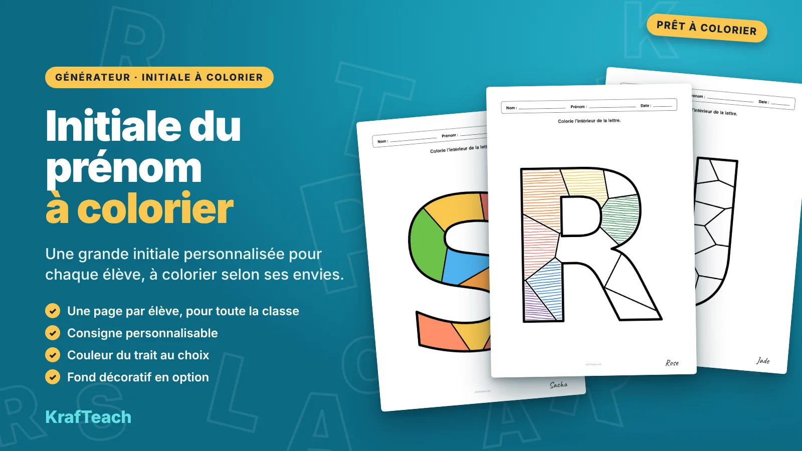 Initiale du prénom à colorier