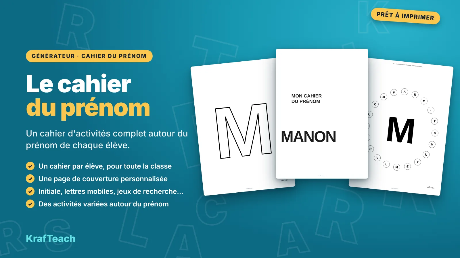 Cahier du Prénom