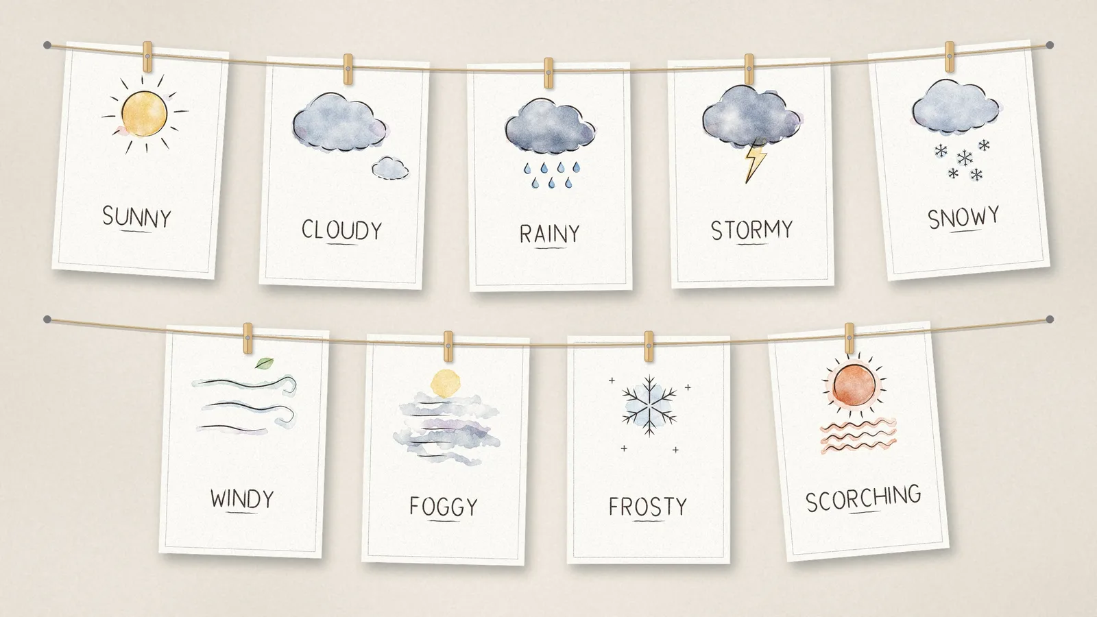 Weather flashcards - preschool